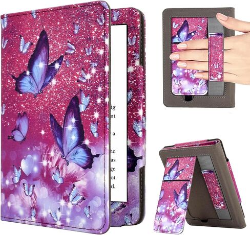 Case for 6" Kindle Paperwhite (10th/7th/6th/5th Generation, 2012-2018 Release), Premium PU Leather Cute Cover Case with Foldable Stand, Hand Strap, Card Slot, Auto Sleep/Wake - Flowers in Kuwait