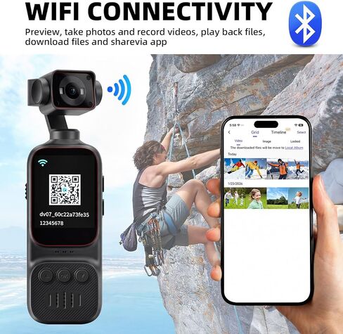 كاميرا فيديو محمولة للجيب بدقة 4K عالية الدقة، وكاميرا عمل تدعم WiFi مع صور بدقة 12 ميجابكسل، وعدسة زاوية واسعة 170 درجة، ورأس دوارة 270 درجة، وكاميرات Pov محمولة للصوت والفيديو مقاس 2 بوصة، وكاميرا جيب (128 جيجابايت) in Kuwait