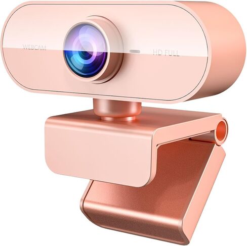 Webcam for PC&1080P HD Web Cam,Webcam with Microphone,Stand for PC/MAC/Laptop/Desktop,Wide Angle Web Cameras for YouTube,Skype,Zoom,Xbox One,Video Calling,Studying Pink in Saudi Arabia