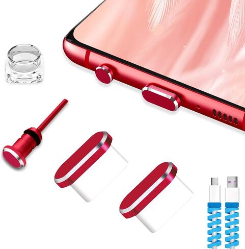 USB C Dust Plugs Charging Port Cover Caps, 2 PCS (Black) in Saudi Arabia