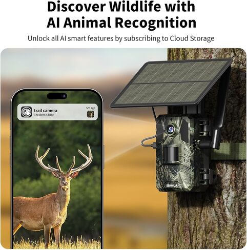 SEHMUA Trail Camera 2 Packs, AI Animal Detection 2K HD Live Game Camera 4G LTE Cellular Trail Camera Built-in SIM Card Unlimited Data, Trail Cameras with Night Vision Motion Activated Waterproof in Saudi Arabia