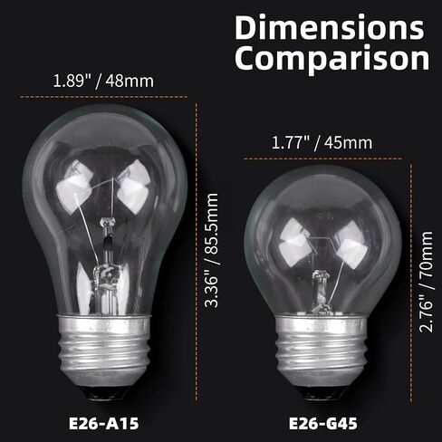 CYLYT 4-Pack Oven Light Bulbs 40 Watts Appliance Bulb, E26 A15 120V High Heat Bulbs for Stove Hood, Refrigerator, Microwave, Lava lamp, Warm White 2700K, Dimmable in Saudi Arabia