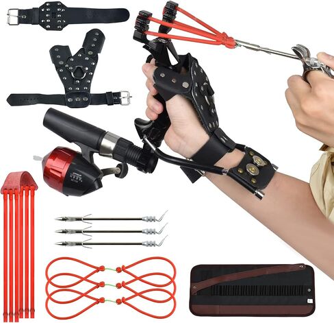 Slingshot,Wrist Support RocketFishing and Hunting,Dual Purpose Slingshot forHunting Hand (Black Right) in Saudi Arabia