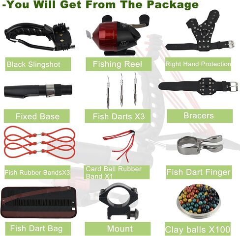 Slingshot,Wrist Support RocketFishing and Hunting,Dual Purpose Slingshot forHunting Hand (Black Right) in Saudi Arabia
