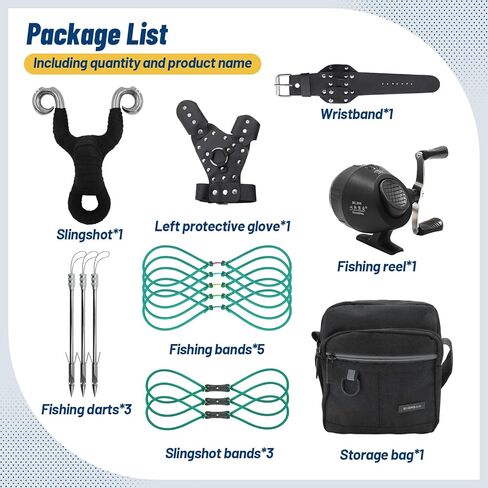 oubert Fishing Slingshot Kit with Reel Bowfishing Slingshot | with Rubber Bands, and Slingshot Darts, Hunting Slingshot, for Bow Fishing, and Target Practice in Saudi Arabia