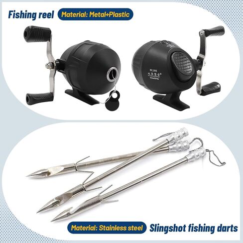 oubert Fishing Slingshot Kit with Reel Bowfishing Slingshot | with Rubber Bands, and Slingshot Darts, Hunting Slingshot, for Bow Fishing, and Target Practice in Saudi Arabia