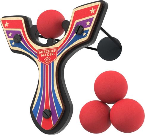 Mighty Fun! Mischief Maker® Racing Wooden Slingshot for Kids with Soft Foam Balls (Green) in Saudi Arabia