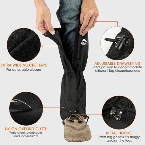 Leg Gaiters for Men Women Adjustable Gators for Hiking Boots in Climbing Hunting Trekking Waterproof Snow Gaiters in Saudi Arabia