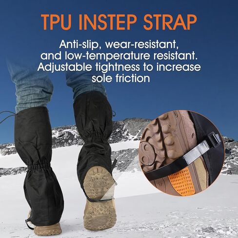 Leg Gaiters for Men Women Adjustable Gators for Hiking Boots in Climbing Hunting Trekking Waterproof Snow Gaiters in Saudi Arabia