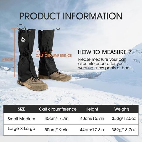Leg Gaiters for Men Women Adjustable Gators for Hiking Boots in Climbing Hunting Trekking Waterproof Snow Gaiters in Saudi Arabia