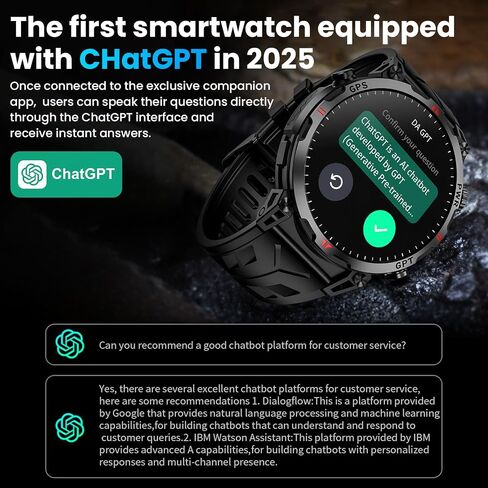Military Smart Watches for Men with GPS/Compass,GPT Voice Assistant,1.56" AMOLED Screen,Smart Watch for Android and iPhone(Answer/Make Calls), Heart Rate/Sleep,Fitness Tracker Multiple Sports Modes in Saudi Arabia