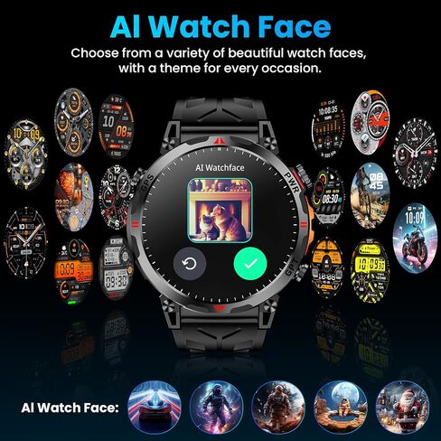 Military Smart Watches for Men with GPS/Compass,GPT Voice Assistant,1.56" AMOLED Screen,Smart Watch for Android and iPhone(Answer/Make Calls), Heart Rate/Sleep,Fitness Tracker Multiple Sports Modes in Saudi Arabia