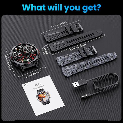Military Smart Watches for Men with GPS/Compass,GPT Voice Assistant,1.56" AMOLED Screen,Smart Watch for Android and iPhone(Answer/Make Calls), Heart Rate/Sleep,Fitness Tracker Multiple Sports Modes in Saudi Arabia