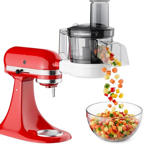 Food Processor Attachment for KitchenAid, 5-in-1 Vegetable Chopper & Dicer | Stainless Steel Cutting Discs for Dicing, Slicing, Shredding, Strip Cutting, Sauce Discs and Storage Case by Focollk in Saudi Arabia