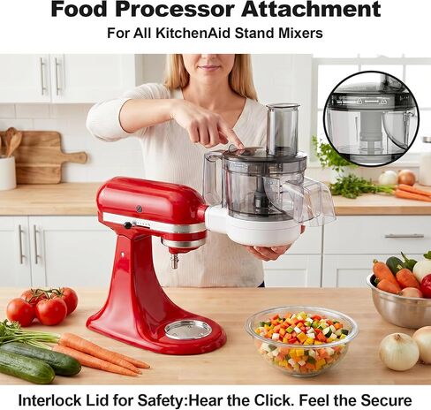 Food Processor Attachment for KitchenAid, 5-in-1 Vegetable Chopper & Dicer | Stainless Steel Cutting Discs for Dicing, Slicing, Shredding, Strip Cutting, Sauce Discs and Storage Case by Focollk in Saudi Arabia