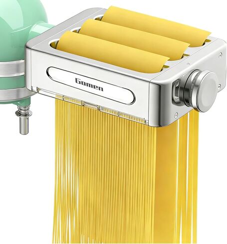 Gomen Pasta Maker Attachment For KitchenAid Stand Mixer, 3 In 1 Pasta Roller & Cutter Attachment Set, Homemade Pasta Sheet, Spaghetti & Fettuccine Cutter Pasta Maker Accessories in Saudi Arabia
