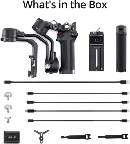 DJI RSC 2 - 3-Axis Gimbal Stabilizer for DSLR and Mirrorless Camera, Nikon, Sony, Panasonic, Canon, Fujifilm, 6.6 lb Payload, Foldable Design, Vertical Shooting, OLED Screen, Black in Saudi Arabia