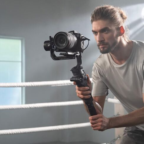 DJI RSC 2 - 3-Axis Gimbal Stabilizer for DSLR and Mirrorless Camera, Nikon, Sony, Panasonic, Canon, Fujifilm, 6.6 lb Payload, Foldable Design, Vertical Shooting, OLED Screen, Black in Saudi Arabia