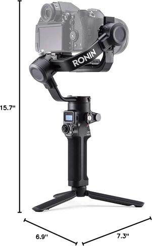 DJI RSC 2 - 3-Axis Gimbal Stabilizer for DSLR and Mirrorless Camera, Nikon, Sony, Panasonic, Canon, Fujifilm, 6.6 lb Payload, Foldable Design, Vertical Shooting, OLED Screen, Black in Saudi Arabia