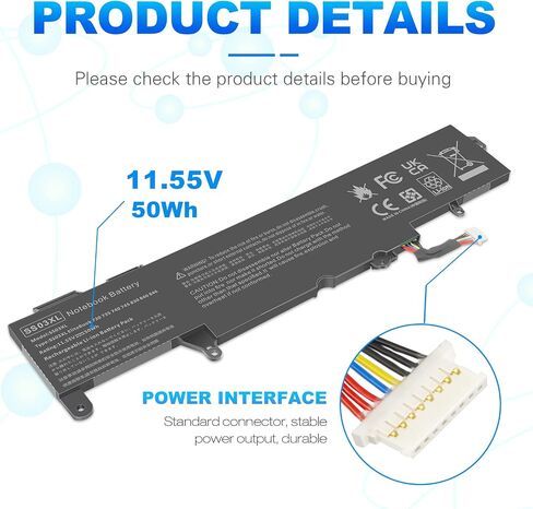 TREE.NB SS03XL 933321-855 Battery for Hp EliteBook 840 G5, EliteBook G6 Battery 730 735 740 745 830 846 ZBook 14U G5 G6 HSN-I12C HSN-I13C-4 932823-421 933321-852 in Saudi Arabia