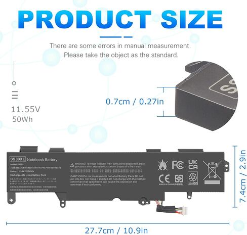 TREE.NB SS03XL 933321-855 Battery for Hp EliteBook 840 G5, EliteBook G6 Battery 730 735 740 745 830 846 ZBook 14U G5 G6 HSN-I12C HSN-I13C-4 932823-421 933321-852 in Saudi Arabia