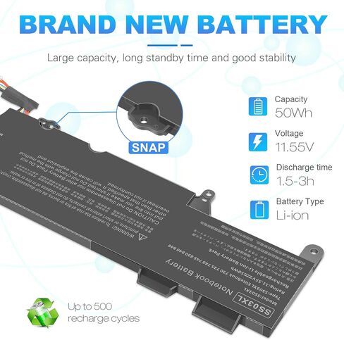 TREE.NB SS03XL 933321-855 Battery for Hp EliteBook 840 G5, EliteBook G6 Battery 730 735 740 745 830 846 ZBook 14U G5 G6 HSN-I12C HSN-I13C-4 932823-421 933321-852 in Saudi Arabia