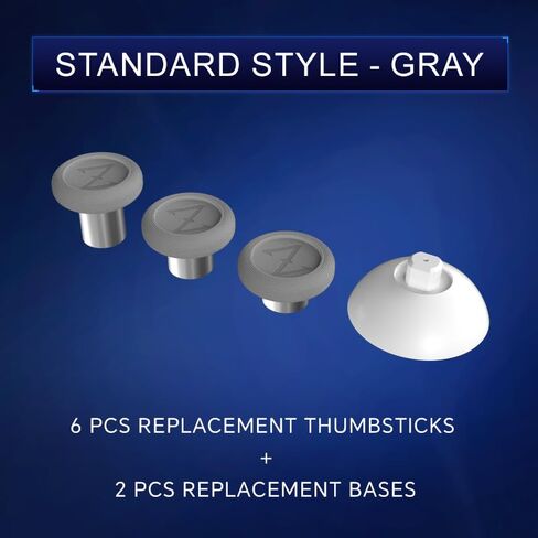 ZD Gaming B-Type Thumb Grip Replacement Kit, Standard/FPS/Arcade Joystick Caps with Replacement Bases, Non-Slip, Compatible with PlayStation/NS Pro Controllers, Enhanced Precision for E-Sports Gaming & All Game Modes (Standard Style)-Gray in Saudi Arabia