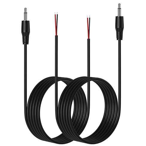 SIOCEN 2-Pack 6FT استبدال 3.5 مم ذكر جاك إلى سلك عاري مفتوح النهاية TS 2 قطب أحادي 1/8 بوصة 3.5 مم جاك موصل قابس AUX كابل صوت للماسح الضوئي، مكبر الصوت PA، مفتاح مورس، مراوح التبريد، إصلاح أمبير الطاقة in Saudi Arabia