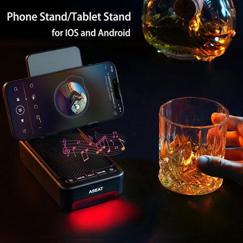 Gifts for Men Him, Cell Phone Stand with Bluetooth Speaker&Led Color Changing Light, Unique Gifts for Women Dad Her Husband, Cool Tech Gadget Wireless Speaker, Birthday Gifts for Men, Ideal Gifts in Kuwait