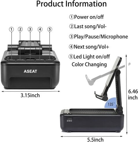 Gifts for Men Him, Cell Phone Stand with Bluetooth Speaker&Led Color Changing Light, Unique Gifts for Women Dad Her Husband, Cool Tech Gadget Wireless Speaker, Birthday Gifts for Men, Ideal Gifts in Kuwait