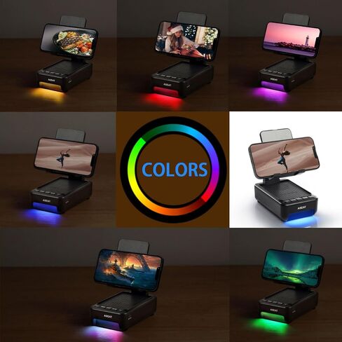 Gifts for Men Him, Cell Phone Stand with Bluetooth Speaker&Led Color Changing Light, Unique Gifts for Women Dad Her Husband, Cool Tech Gadget Wireless Speaker, Birthday Gifts for Men, Ideal Gifts in Kuwait