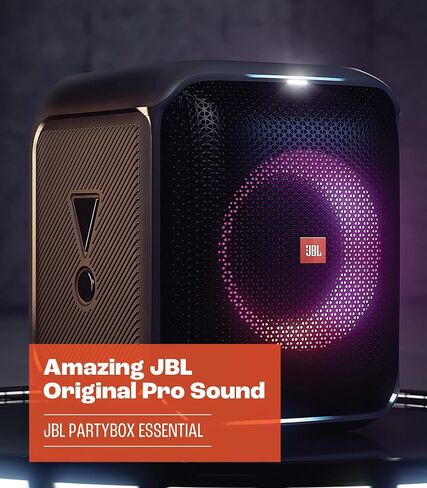 JBL Partybox Encore Essential: صوت 100 واط، عرض ضوئي ديناميكي مدمج، وتصميم مقاوم للرذاذ، أسود in Kuwait