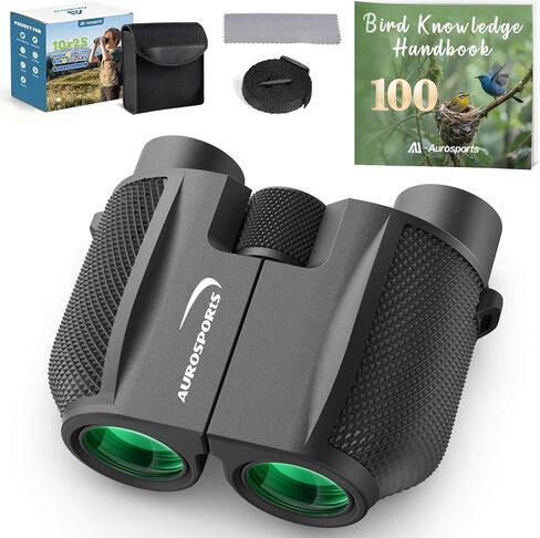 Aurosports 12x32 Compact Binoculars for Adults - Small Binoculars with FMC Lens & BAK4 Prism - Wide 273ft/1000yds Field of View - Easy Focus Binos for Bird Watching Traveling Gifts for Men Women in Saudi Arabia