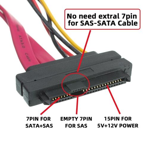chenyang SAS to SATA Cable,SFF-8482 SAS 29Pin to SATA 22Pin Hard Disk Drive Raid Extension Cable in Saudi Arabia