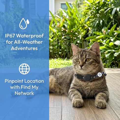 Cat Tracker with QR Code GPS Collar for Cats Electronic Pet Locator Waterproof Compatible with Apple Find My No Monthly Fee Ideal for Small to Large Cats Advanced Tracking Solution Smart Collar in Saudi Arabia