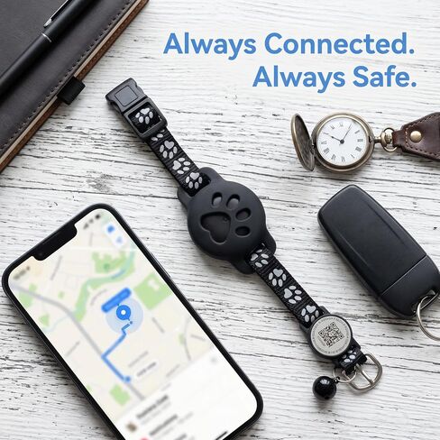 Cat Tracker with QR Code GPS Collar for Cats Electronic Pet Locator Waterproof Compatible with Apple Find My No Monthly Fee Ideal for Small to Large Cats Advanced Tracking Solution Smart Collar in Saudi Arabia