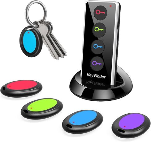 Key Finder,85dB+ Item Locator Tags with 131ft. Working Range,Wireless Key Tracker Remote Finder Locator with Sound for Finding Wallet, Key, Phone, Glasses, Pet Tracker, All Battery Included in Saudi Arabia