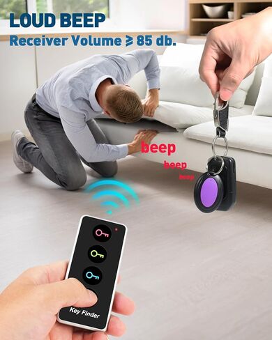 Key Finder,85dB+ Item Locator Tags with 131ft. Working Range,Wireless Key Tracker Remote Finder Locator with Sound for Finding Wallet, Key, Phone, Glasses, Pet Tracker, All Battery Included in Saudi Arabia