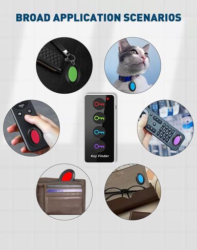Key Finder,85dB+ Item Locator Tags with 131ft. Working Range,Wireless Key Tracker Remote Finder Locator with Sound for Finding Wallet, Key, Phone, Glasses, Pet Tracker, All Battery Included in Saudi Arabia