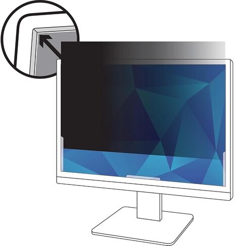 3M Privacy Filters 3M Privacy Filter for 24" Widescreen Monitor, Protect your confidential information, Easy to attach (PF240W9B), Black/Grey, 24.0" Widescreen (16:9) in Kuwait