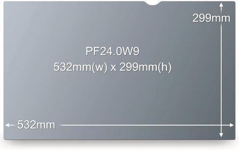 3M Privacy Filters 3M Privacy Filter for 24" Widescreen Monitor, Protect your confidential information, Easy to attach (PF240W9B), Black/Grey, 24.0" Widescreen (16:9) in Kuwait
