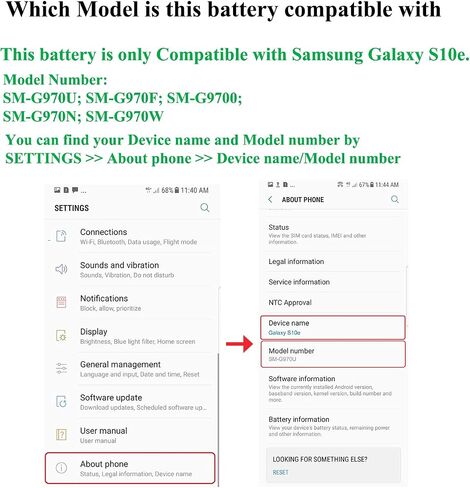 S10e Battery Replacement Kits (New Upgraded) for Samsung Galaxy S10e SM-G970U All Models with Adhesive, Installation Manual and Repair Tool Kits in Saudi Arabia