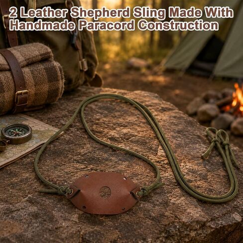 Handmade Leather Shepherd Sling Old-Fashioned Rock Thrower, 2 Pcs in Saudi Arabia
