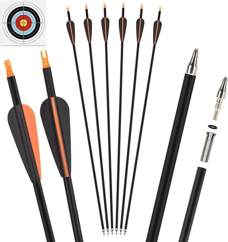 30" Carbon Arrows 6PCS Compound Bow Arrows for Practice Spine 600 in Saudi Arabia