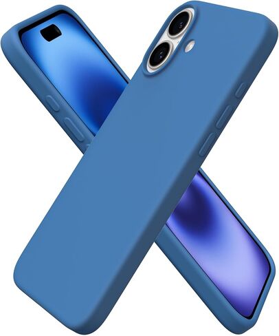 ORNARTO متوافق مع جراب iPhone 16 Plus مقاس 6.7 بوصة، غطاء حماية من السيليكون السائل النحيف 3 طبقات مغطى بالكامل من الجل المطاطي الناعم مقاس 6.7 بوصة، وردي طباشيري in Kuwait
