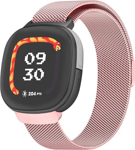 Metal Bands Compatible with Google Fitbit Ace LTE, Stainless Steel Mesh Breathable Wristband Strap with Adjustable Magnet Lock in Saudi Arabia