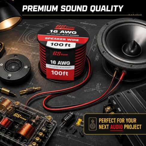 GS Power 100ft CCA 12 Gauge Wire Automotive, Red & Black, 12 AWG 12v, Flexible Speaker Electrical Wire Low Voltage Primary for Car Stereo Audio Trailer Harness Hookup Wiring DIY in Saudi Arabia