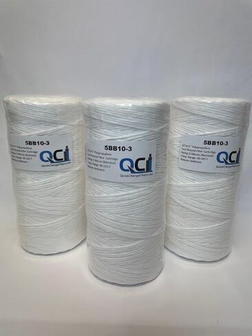 Quick Change 3-Pack filter cartridge 5 Micron Sediment dirt, rust particulate down to 5 micron. Polypropylene cord wound 4.5x10" in Saudi Arabia