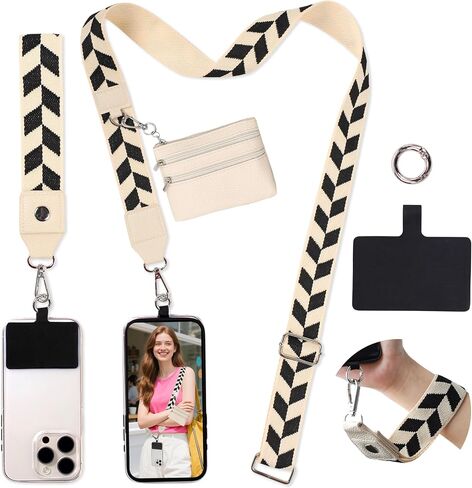 FUVLIFE Cell Phone Lanyard Crossbody, Clip and Go Phone Strap with Wallet in Saudi Arabia