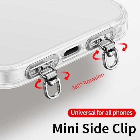 3 PCS Phone Tether Tab Universal Lanyard Clip 360° Rotatable Mini Side Clip Stainless Steel for All Phones Case No Blocking Charging/Calls Metal Finger Holder Ultra-Thin 0.3mm for Wrist or Crossbody Straps in Saudi Arabia